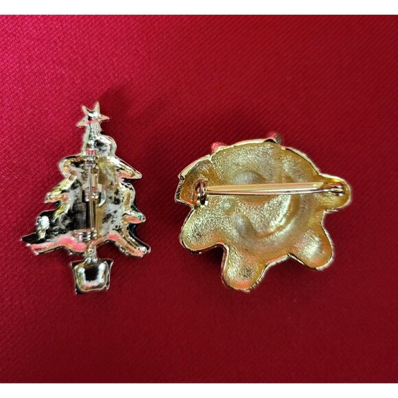Christmas Pins Brooches Christmas Tree and Christmas Teddy Bear - Picture 3 of 9